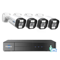 Hiseeu PK 4YHB785 5MP 8CH WiFi IP Camera Bewakingsysteem EU Plug Mens  en Voertuigdetectie 2 Weg Audio Nachtzicht IP67 W