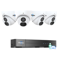 HISEEU PK 4YHC98 Outdoor POE Camera Kit 8MP 4K HD Dome Surveillance Cam Nachtzicht Menselijke Detectie APP Meldingen op