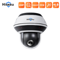 Hiseeu PoE Camera 6MP 4X Optische Zoom Vandal proof 360° PTZ Nachtzicht Bewegingsdetectie Tweewegsgeluid Buitencamera IP