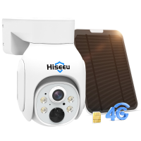 HISEEU TD473 Draadloze 4G Buitenshuis Zonne energie Beveiligingscamera 360° Monitoring PTZ HD Kleur Nachtzicht 2 Way Tal