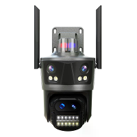 Hiseeu WF114 8MP 4K WiFi IP camera Buiten 8x Zoom Vier Lenzen & Drie Scherm Auto Tracking Thuisbeveiliging CCTV Bewaking