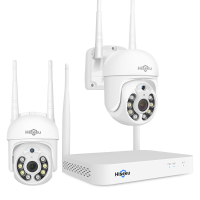 Hiseeu WK 2HD205 2 Cameras 5MP WiFi CCTV PTZ Camera Beveiligingssysteem Kit 10CH NVR Recorder AI Motion Tracking IP