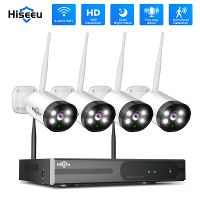 Hiseeu WK 4HBFO3 10CH NVR 3MP WiFi CCTV Systeem Kit Kleuren Nachtzicht Menselijke Detectie Tweeweg Audio IP66 Waterdicht