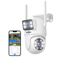 Hiseeu WS03 3MP+3MP 8X Digital Zoom Wifi Surveillance Camera Dual Lens Color Night Vision Human Detection 2 Way Talk IP6