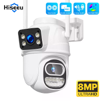 Hiseeu WS418 4K 8MP WiFi Beveiligingscamera Dubbele Lens PTZ Nachtzicht Bewegingsdetectie 2 Way Audio IP66 Weerbestendig
