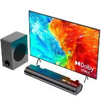 Hiwill A21 Dolby Atmos Soundbar 200W 2.1CH bluetooth Soundbar met Bedrade Subwoofer Diepe Bass 3D Ruimtelijk Geluid Aanp