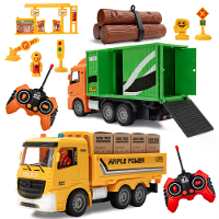 HJ Models 689 847A 1/20 27MHZ/49MHZ 6CH 2 IN 1 RC Auto Vrachtwagen Container Van Voertuigen Engineering LED Verlichting