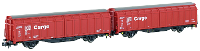 Hobbytrain H24651 N set van 2 schuifwandwagens Hbbilns van de DB Cargo