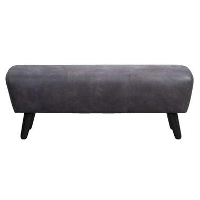 Hocker Felix   antraciet   leder Tennessee   45x123x40 cm   Leen Bakker