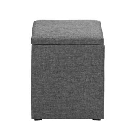 Hocker Kasper   donkergrijs   50x41x41 cm   Leen Bakker