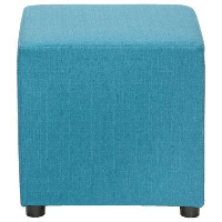 Hocker Noah   petrol   stof Portland   46x46x46 cm   Leen Bakker