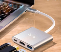 Hoco. 67W Laptop Power Adapter 3 in 1 Type C naar USB3.0 HDMI PD Notebook