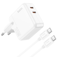 HOCO C110A Dual Type C Poort PD 35W QC3.0 Snel Opladen Muurlader Adapter EU stekker Met 1m Lange Type C naar Type C Kabe