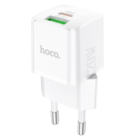 HOCO N20 PD20W 2 poorts USB PD oplader 20W USB C PD3.0 + 18W USB QC3.0 FCP SCP snelladende wandladeradapter EU stekker v