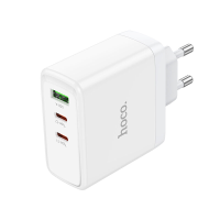 HOCO N30 PD 65W GaN Drie Poort 2 Type C 1 USB A EU Wall Charger Adapter Voor iPhone 14 14 Plus 14 Pro Max voor iPad Pro