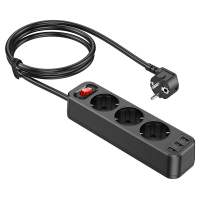 HOCO NS2 4000W 3 stopcontacten Stekkerdoos Verlengstopcontact met 3 USB poorten