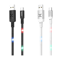 HOCO U63 Type C Opladen van datakabelsynchronisatie met achtergrondverlichting voor tablet smartphone 1.2M