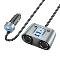 HOCO Z51 147W 7 poorts USB PD autoladeradapter 2USB C+3USB A+2 sigarettenaansteker Snel opladen voor iPhone 12 13 14 14