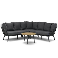Hoek loungeset 4 personen Wicker Zwart Coco Coco Leonardo