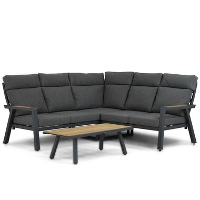 Hoek loungeset 5 personen Aluminium/teak Grijs Lifestyle Garden Furniture