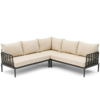 Hoek loungeset 5 personen Aluminium/wicker Grijs Coco Ibiza