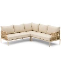 Hoek loungeset 5 personen Wicker/Aluminium/Aluminium/wicker Taupe Coco Ibiza
