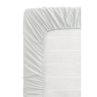 Hoeslaken Percale katoen   lichtgrijs   140x200 cm   Leen Bakker