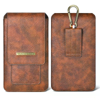 Hoge kwaliteit PU leren riem heuptas voor 7,4 inch telefoon, meerlaags kaartslot, heren telefoon tas met lus voor buiten