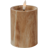 Home & Styling LED kaars   marmer bruin  D7,5 x H10 cm