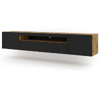 AURA TV meubel 200 cm universeel artisan eiken / zwart mat