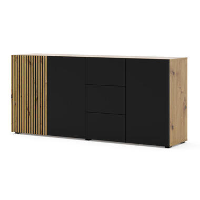 AURIS dressoir 3D3S 180 cm artisan eiken / zwart mat