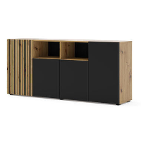 AURIS dressoir 4D 180 cm artisan eiken / zwart mat