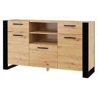 NUKA C dressoir 155 cm zwart artisan eiken