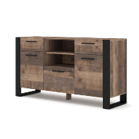 NUKA C dressoir 155 cm zwart grange eiken