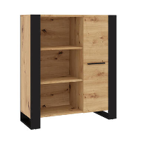 NUKA J boekenkast 90 ladekast zwart artisan eiken