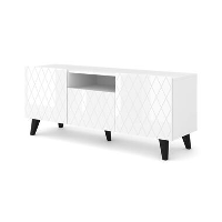 RTV kast DIUNA 145 cm 2D1K wit hoogglans (fronten)