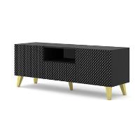 RTV kast Ravenna PC 150 2D1S glanzend zwart (fronten)
