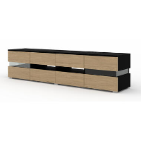 RTV kast VIPER 186 2D4K zwart mat / stenen eik