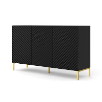 SURF dressoir 3D 150 cm mat zwart + gouden frame