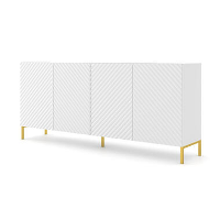 SURF dressoir 4D 200 cm mat wit + gouden frame