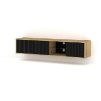 Homlando   Wandgemonteerd TV meubel   Artisan Eiken/Zwart   Mita   31x156x31 cm