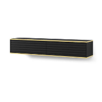 Homlando   Wandgemonteerd TV meubel   Zwart   Wabi 33x180x40 cm
