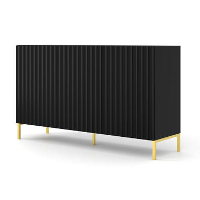 WAVE dressoir 3D 150 cm mat zwart + gouden frame