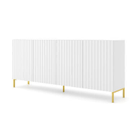 WAVE dressoir 4D 200 cm mat wit + gouden frame
