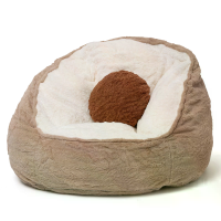 HOMMPA 3FT Zitzak met zak Faux konijnenbont Zitzak voor tieners en kinderen comfortabele lounge luie vloerbank accentsto