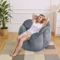 Hommpa bank bag fauteuil voor volwassenenBloemvormige geluidszak met fluwelen afneembare wasbare hoesGrote zitzakbank me