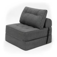 Convertibele enkele bank met slaapfunctie 3 in 1 vouwbare slaapbank corduroy antislip vloer lounger 18 cm dikke schuim g