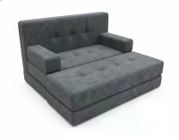 Hommpa Vouwbankbed Convertible Slaapbank Drie voudige Vouw Futon met 5 standen Verstelbare Achtersteunen Strepen/corduro