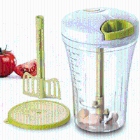 3 In 1 Multi Function Handheld Vegetable Chopper Mincer Blender Measuring Container Salad Food Tool