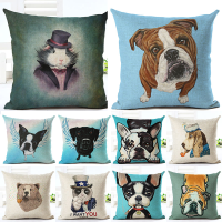 Honana 45x45cm Home Decoration Cartoon Cat Dog Animals Design 10 Optional Patterns Cotton Linen Pillowcases Sofa Cushion Cover